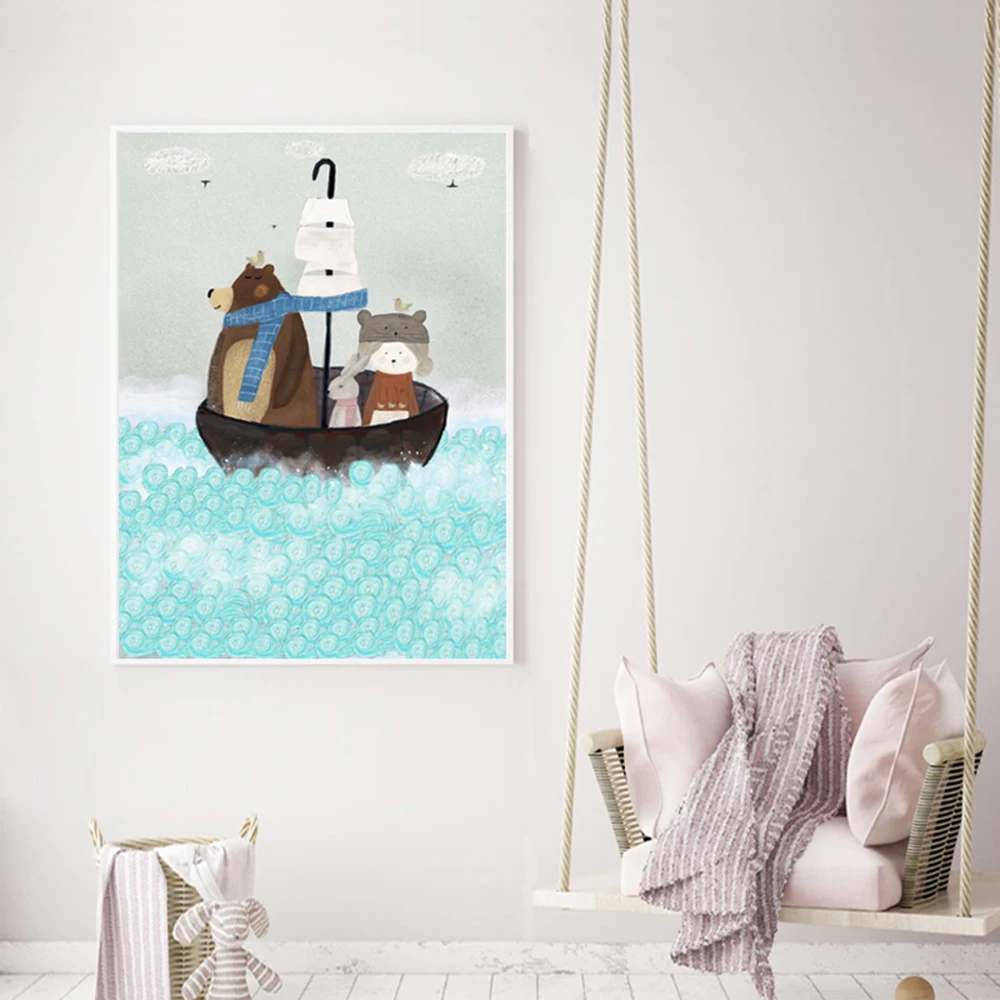 Картина Настенная с животными милый Настенный декор для детской