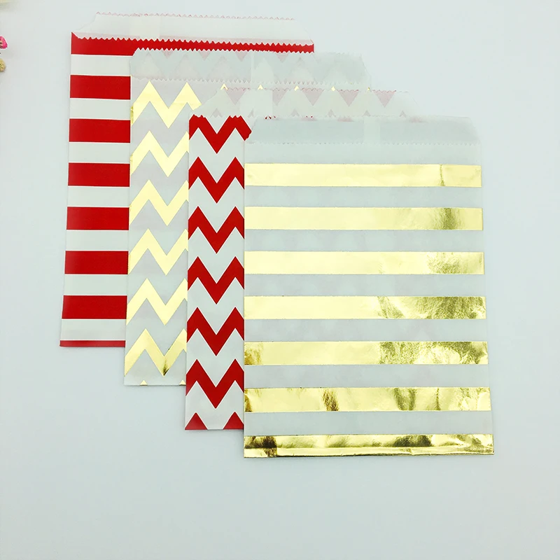 200 шт маленький бумажный мешок Красный/Черный Фольга Золотая Рождественская тема