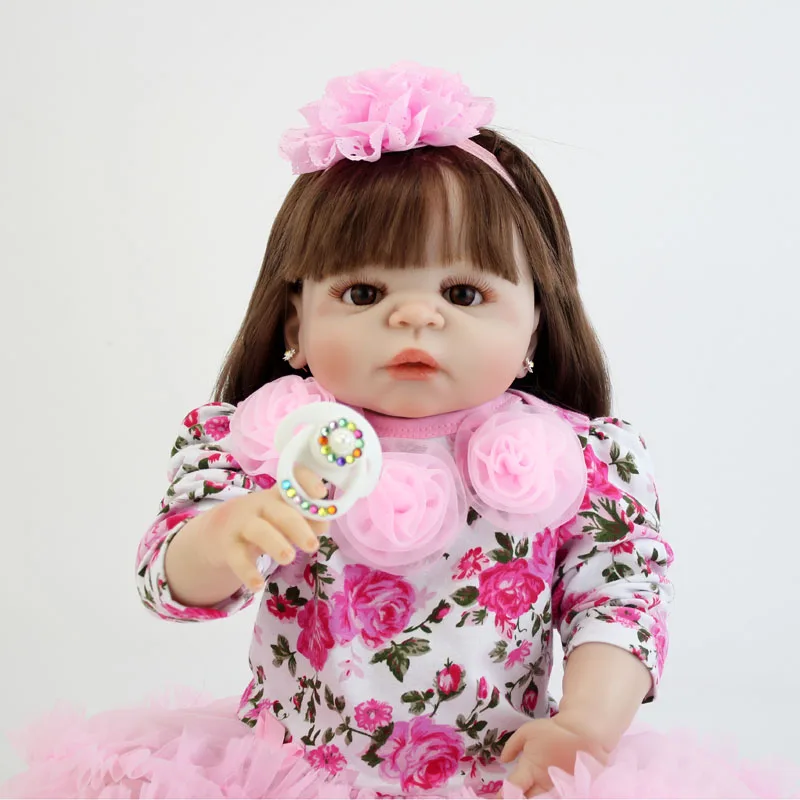 BZDOLL 22 &quotполностью силиконовый новорожденный девочка кукла реалистичный