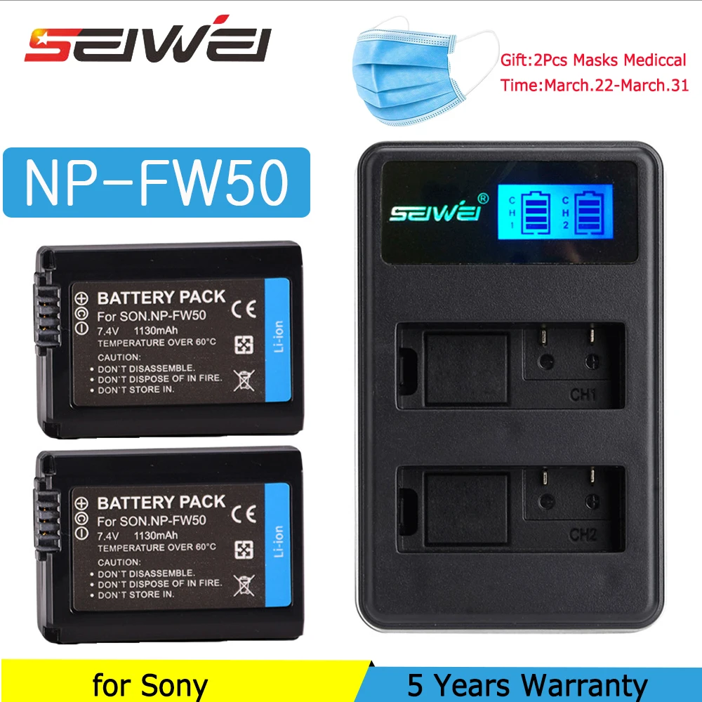 Аккумулятор для Sony A6000 зарядное устройство с ЖК дисплеем и USB 1130 мАч NP FW50 камеры a6500