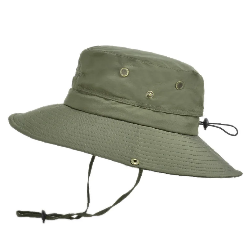 

Men's Summer Fisherman Hats Wide Brim Sun Protection Hat Outdoors Waterproof Camping Bucket Hat Foldable Breathable Caps