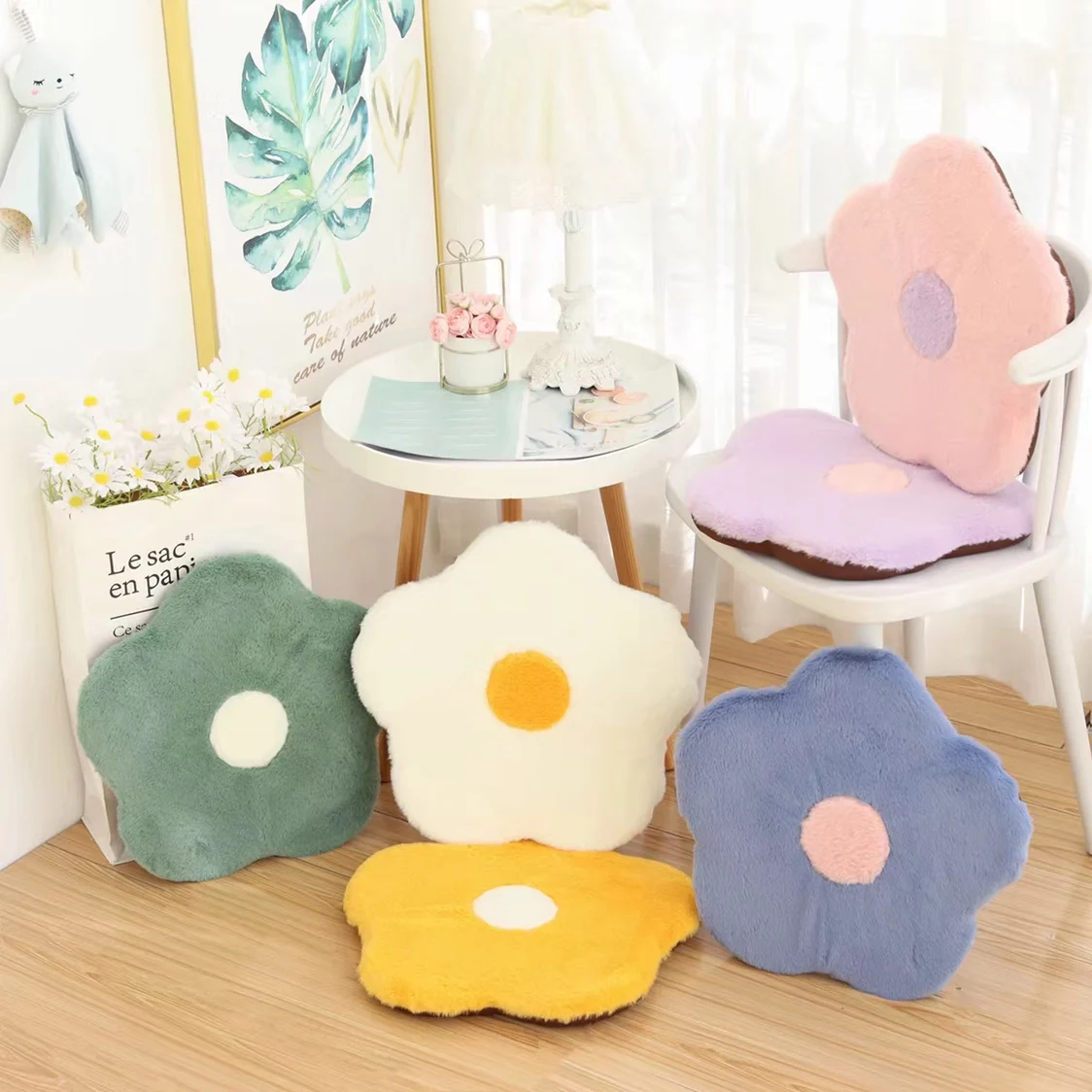 

Cute Flower Chair Seat Cushion Stuffed Toys Soft Plush Christmas Gift Toy 7421