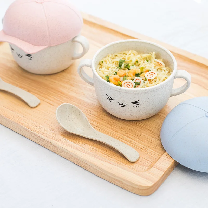 1 шт. Kawaii чаша для риса спираля охраны окружающей пшеничной соломы Ramen миски лапши