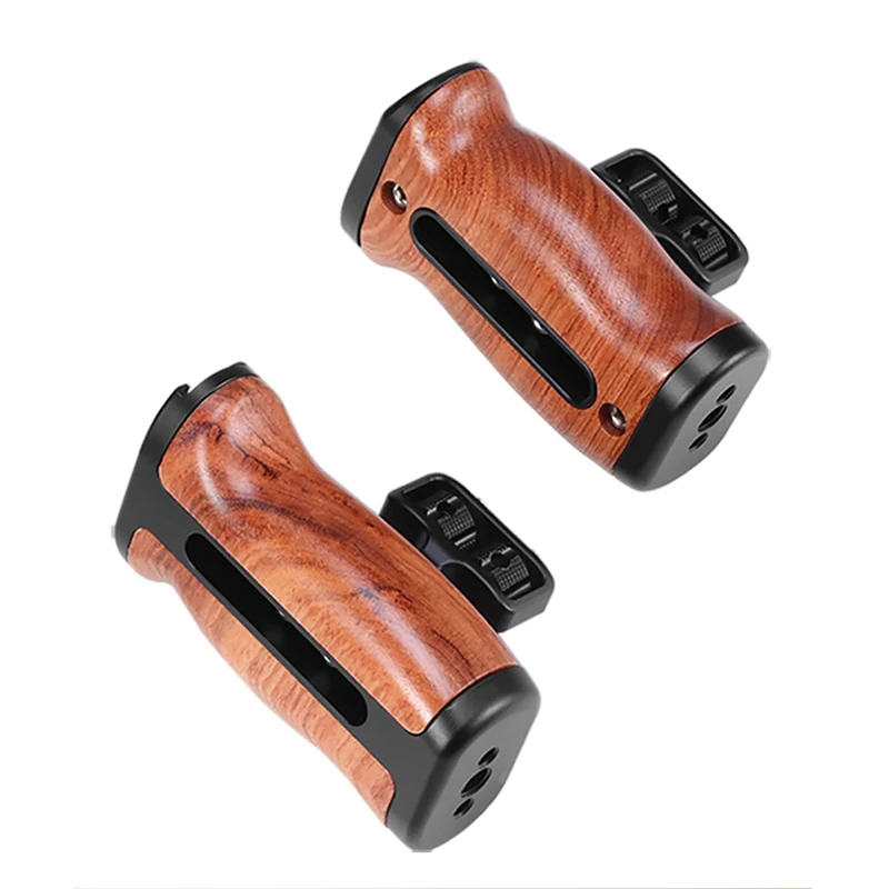 

UURig R027 Universal Wooden Handle Grip for Canon Sony DSLR Camera Cage with Cold Shoe Mount for Microphone Video Light