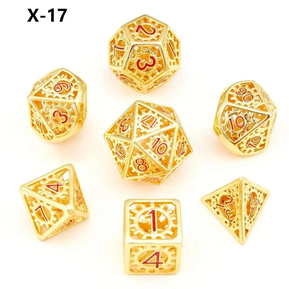 Пустые металлические кубики многогранные игральные кости набор DND 7 шт./компл. для