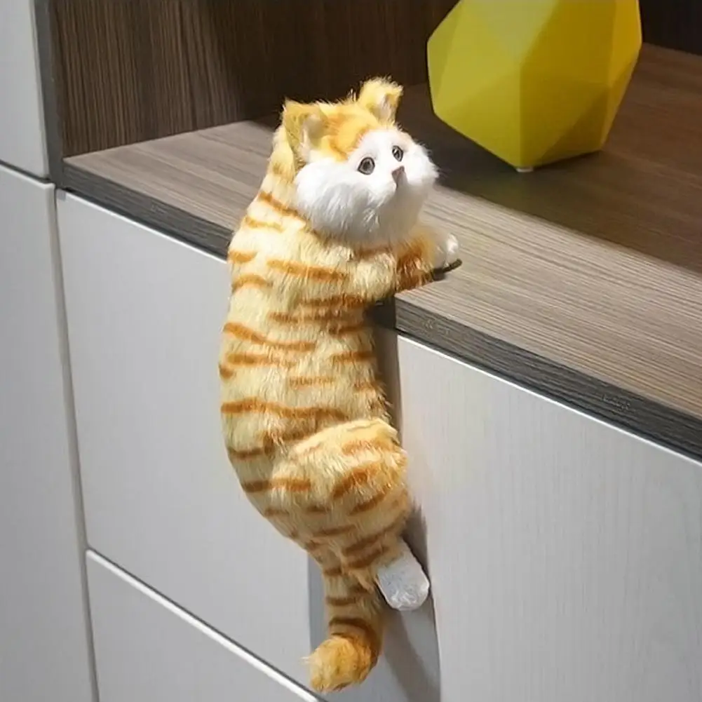 

Simulation Pet Cats Home Furnishing Animal Model Decoration Plush Hanging Crafts Toy TV Handicraft Gift Gift Home Ornaments I4C9