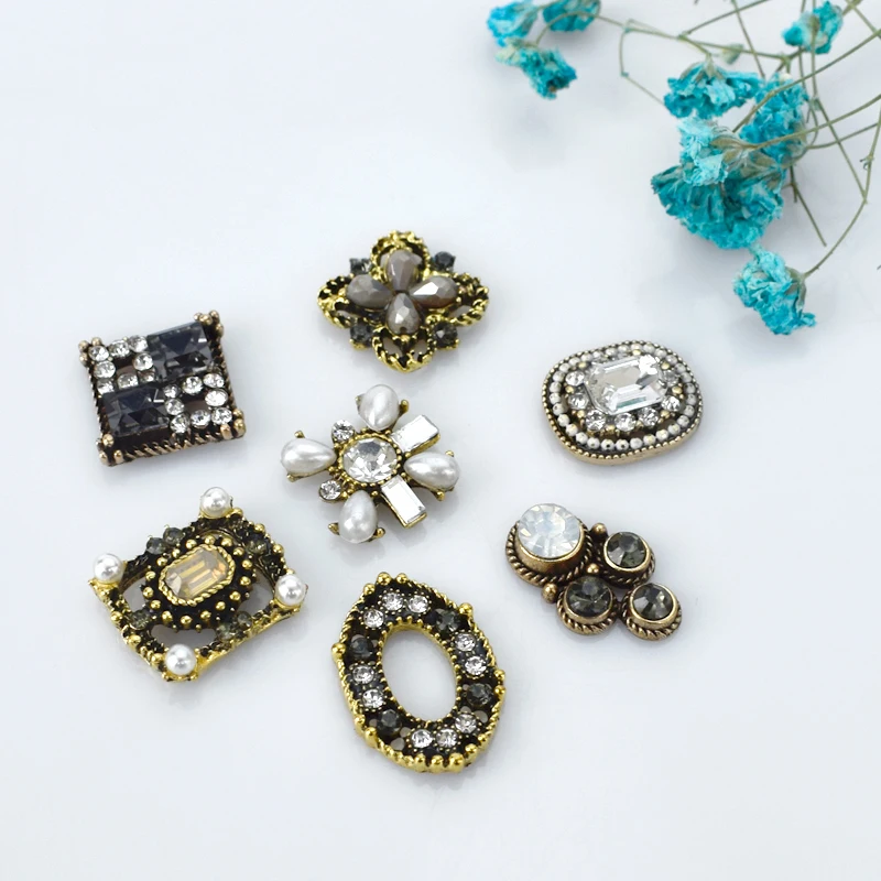 10 шт в ретро стиле из сплава виде металлического декоративные стразы кнопки для