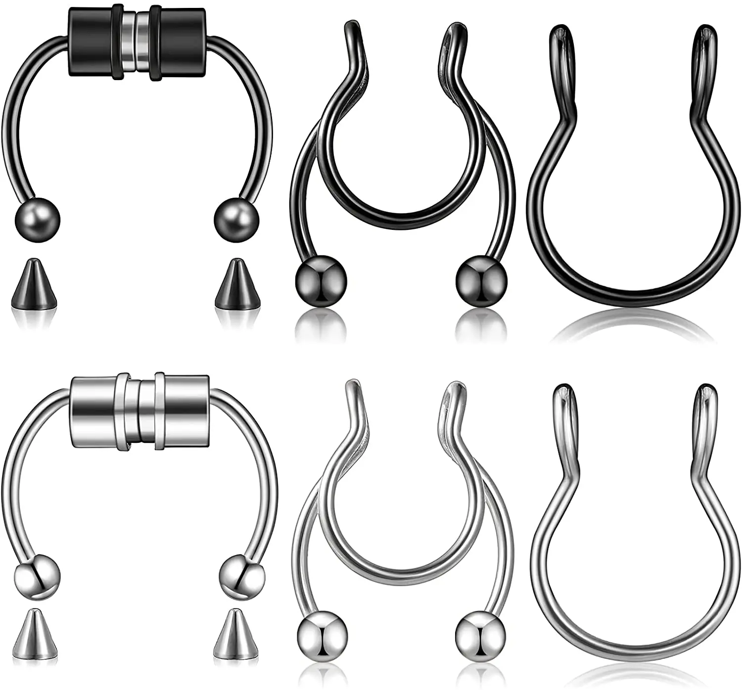 

Кольца для носа Магнитные поддельные искусственные кольца для носа