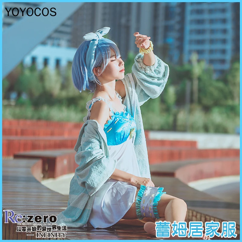 

YOYOCOS Re0 Rem Homeware Cosplay Costume Lovely Sexy Uniform Rem Sling Pajamas Life in a Different World from Zero Home Cosplay