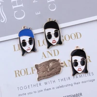 10pcslot newest oil drop alloy pendant charms diy jewelry findings fashoin beauty girl head earring pendant ornament accessory