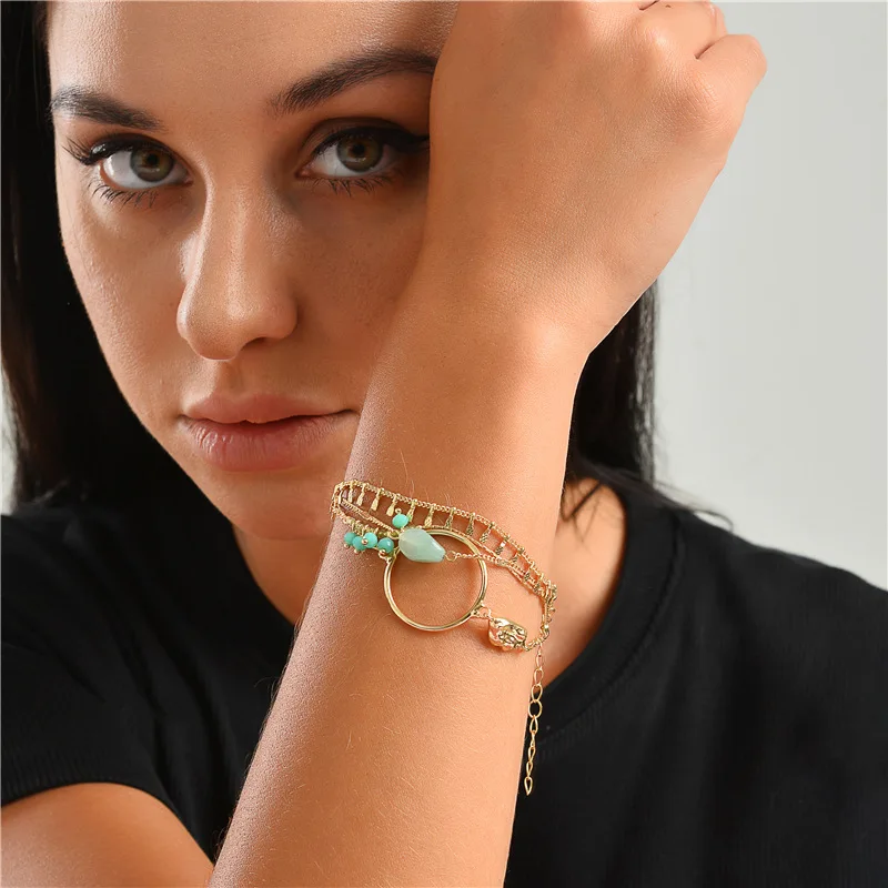

New Arrival Natural Stone Big Circle Bangle