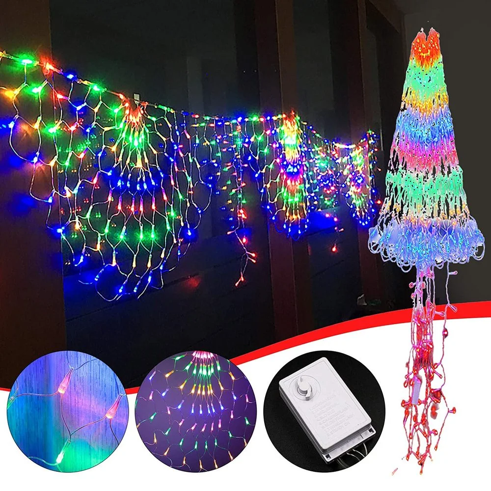 

US/UK/EU Plug Peacock Mesh Net Led String Lights Outdoor Fairy Garland for Ramadan Wedding Christmas Wedding Party Decoration