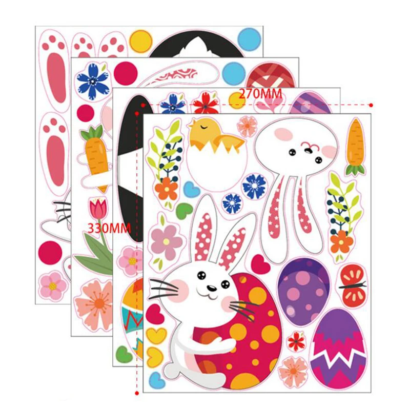 

Easter Cartoon Children Bunny Chick Sticker Wall Sticker Window Sticker Cartoon Home Decor For Nursery Room Wall Stickers