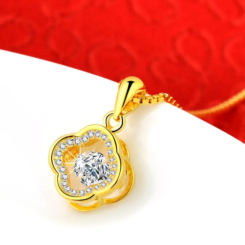 

925 Sterling Silver Necklace Female Gold Color Rose Gold Clavicle Chain Silver Pendant For Girlfriend Gift