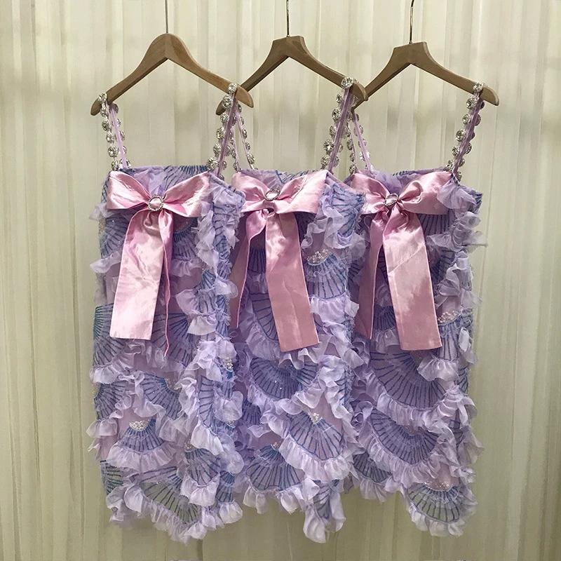 

2021 New Woman Purple Spaghetti Strap Dresses