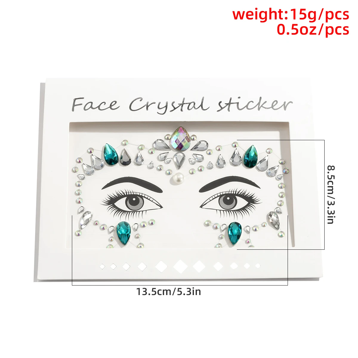 

3D Face Sticker Temporary Tattoo Party Face Makeup Tool Rhinestones Stickers Fake Crystal Waterproof Blocked Freckles Jewelry