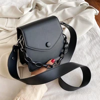 solid color thick chain small pu leather crossbody bags for women 2021 hit summer shoulder cross body bag ladies handbags