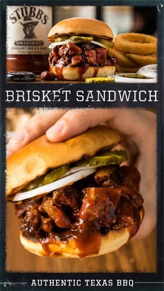 

Vintage Brisket Sandwich Authentic Texas Bbq Metal Tin Sign 8x12 Inch Retro Home Kitchen Bar Pub Wall Decor