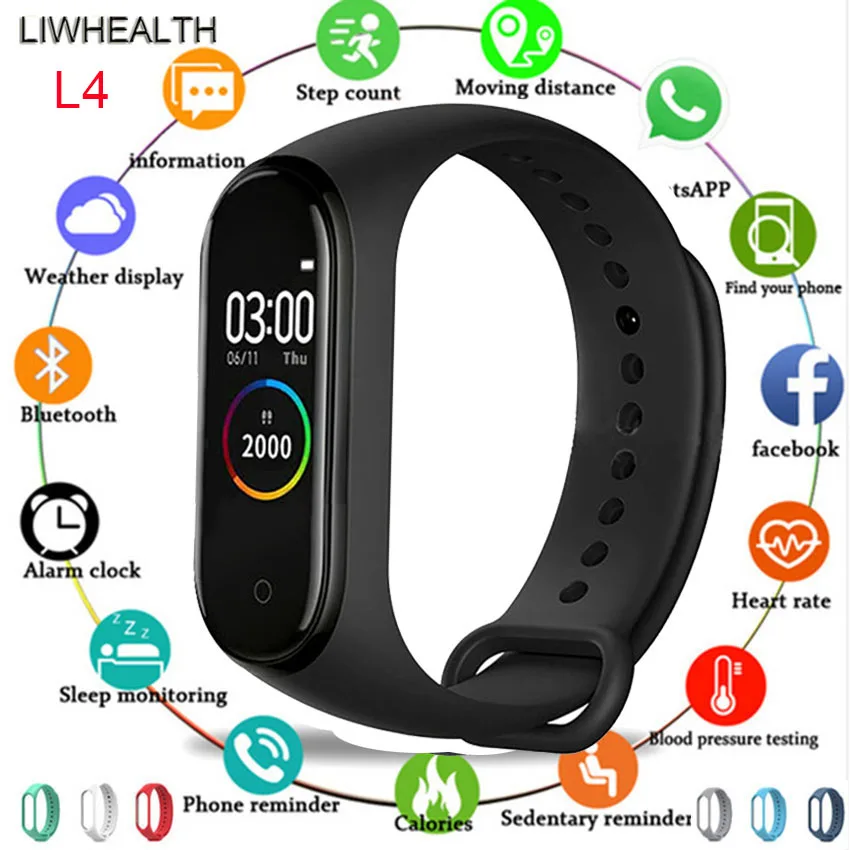 Дешевый цветной смарт-Браслет фитнес-трекер браслет Pulseira часы Smartband для IOS/Xiao mi/Honor PK mi Band 3/4 Not Xio mi 5