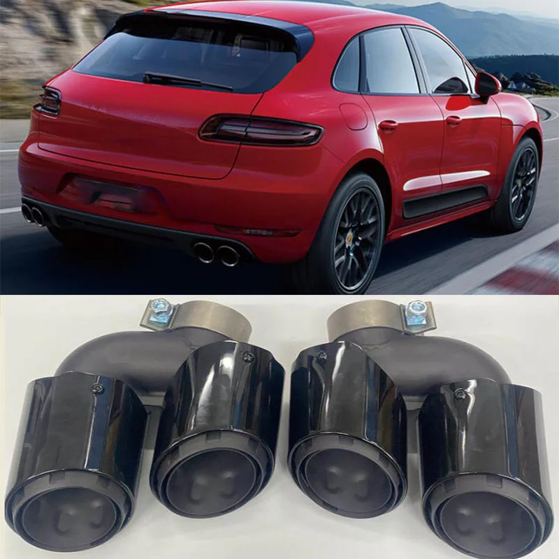For Porsche Macan 2018-2021 3Ring Style 304 Stainless Steel Rear Exhaust Tips Muffler Pipe Car Accessories Not Macan S Not Turbo