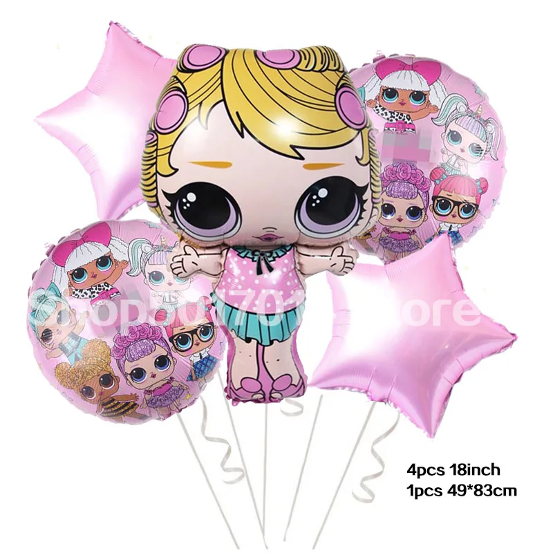 5 шт. кукла сюрприз LO воздушный шар 18 дюймов мульти шарик для дня рождения