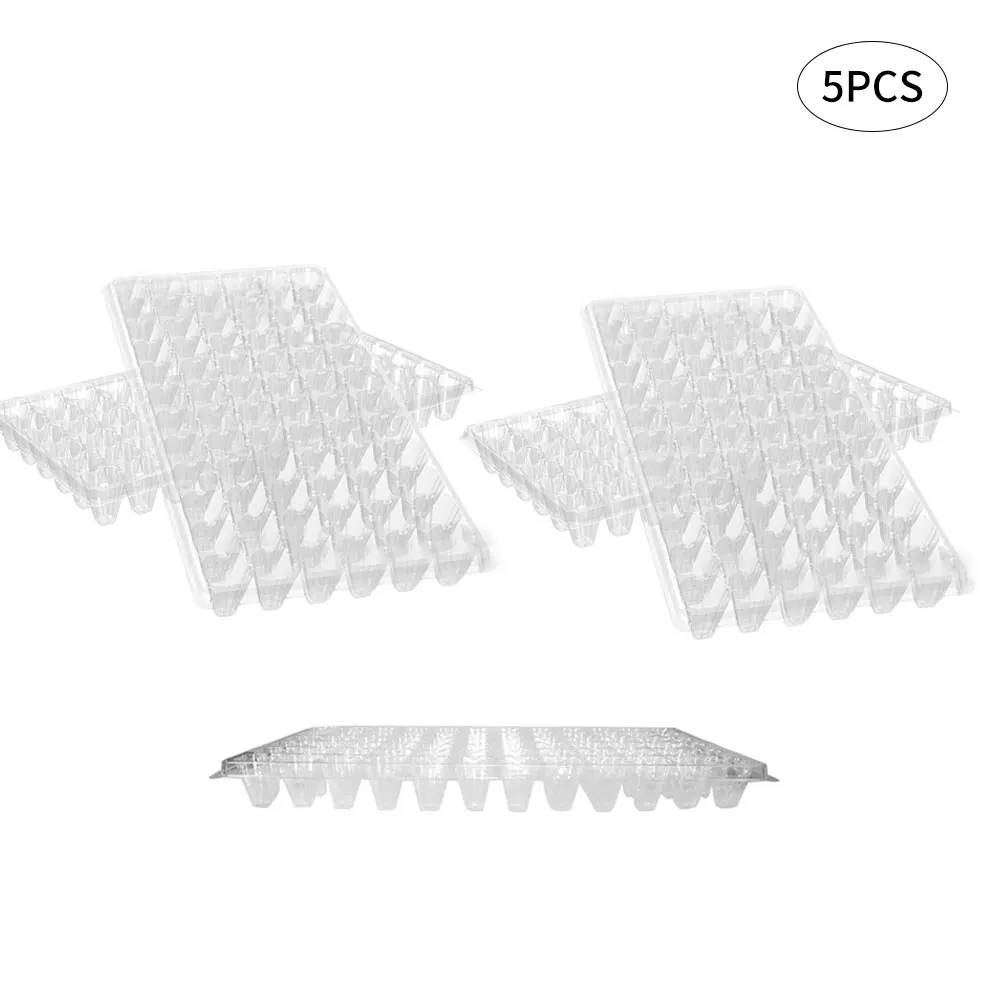 

5PCS Seedling Trays Plants Growin Trays Flower Starter Germination Propagator Transparent Plastic Tool Kit With 72 Cell Thicken