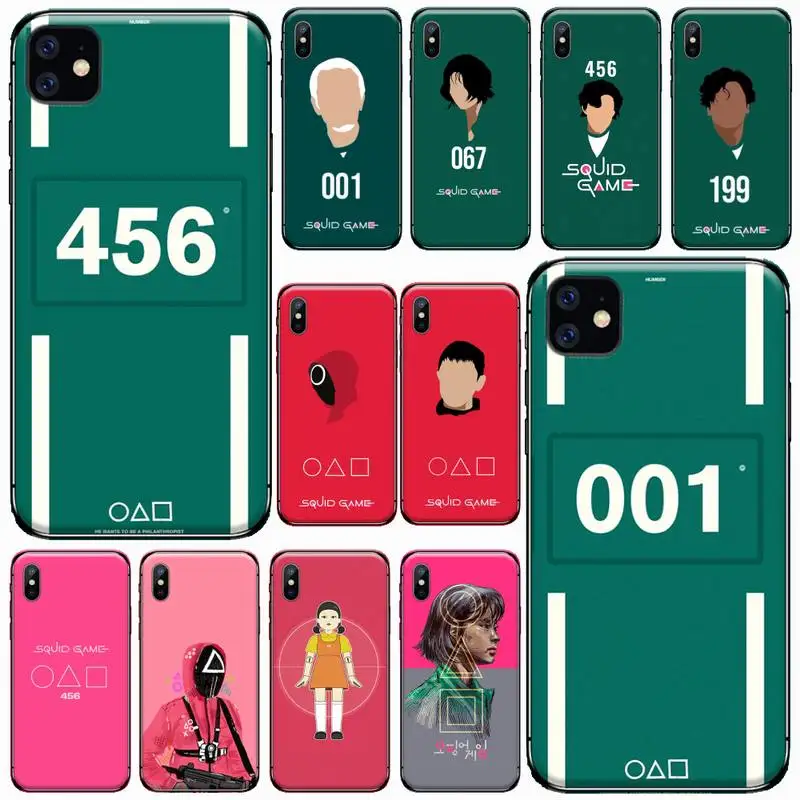 

Squid Game Round Six 456 Phone Case For iphone 12 11 13 7 8 6 s plus x xs xr pro max mini