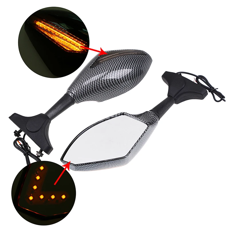 Posbay зеркала с поворотным сигналом светодиодные мигалки мотоцикл для Honda Yamaha Kawasaki