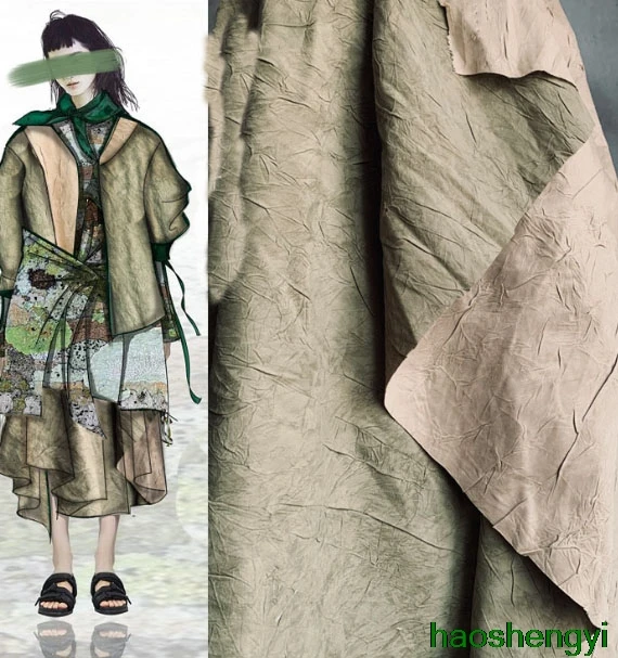 Двуцветный нейлоновый светильник чкот армейского зеленого цвета со складками