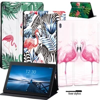 flip tabelt case for lenovo smart tab m10 fhd plustab m10e10 10 1 high quality flamingo series leather stand cover case