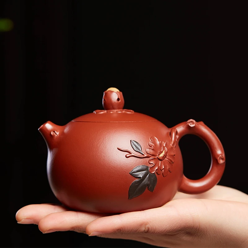 

Yixing pure handmade purple clay teapot master genuine Dahongpao Xishi single teapot genuine tea set
