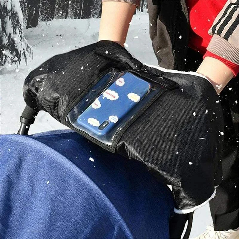 

Go-On-Call Stroller Mittens Stroller Gloves Thick Plush Waterproof Wheelchair Hand Muff Winter Accessories New