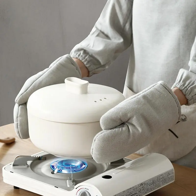 

Изолированные перчатки для духовки, бытовые перчатки для микроволновки, хлопковые цветные простые антиожоговые перчатки для микроволновк...