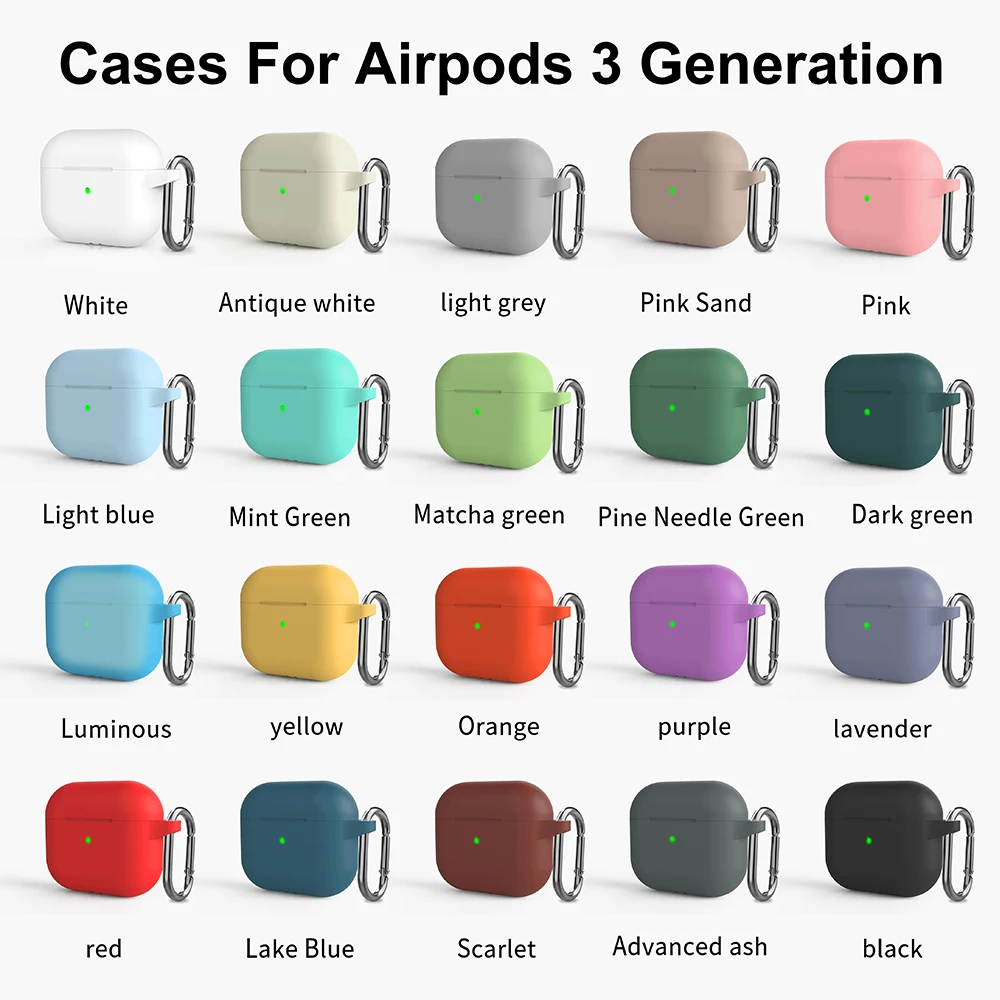 3CG Оригинальный жидкий силикон для планшетов Apple Airpods 3 мягкий тонкий чехол Airpods3 Air