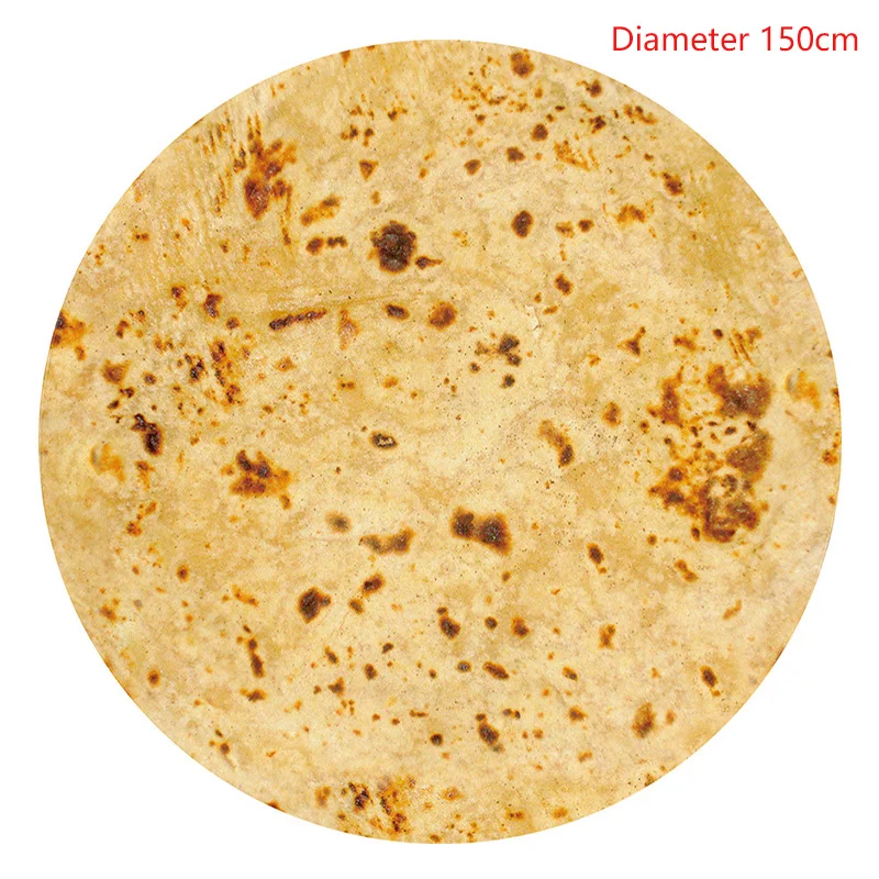 10 Diameter 150cm Одеяло мексиканского буррито для взрослых и детей, Фланелевое мягкое 3D покрывало с рисунком кукурузы, тортилии, пиццы, круглое одеяло, теплое флисовое пляжное одеяло для путешествий - Цвет: 10 Diameter 150cm