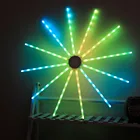 Метеорисветильник RGB-фейерверк, уличная подвесная Звездная гирлянда, 1810 режимов, Рождественский стробоскоп, стробоскоп с дистанционным управлением