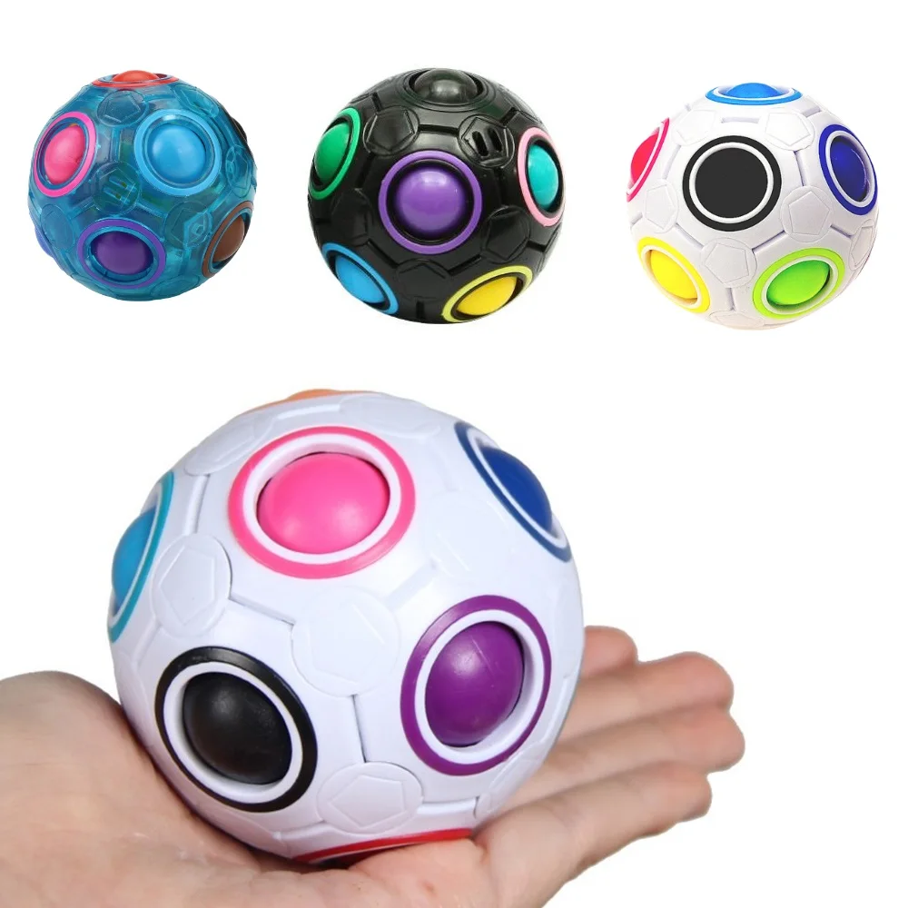 

Magic Rainbow Ball Cube Fidget Toy Adults Cube Children Stress Relief Educational Toys 3 Colors