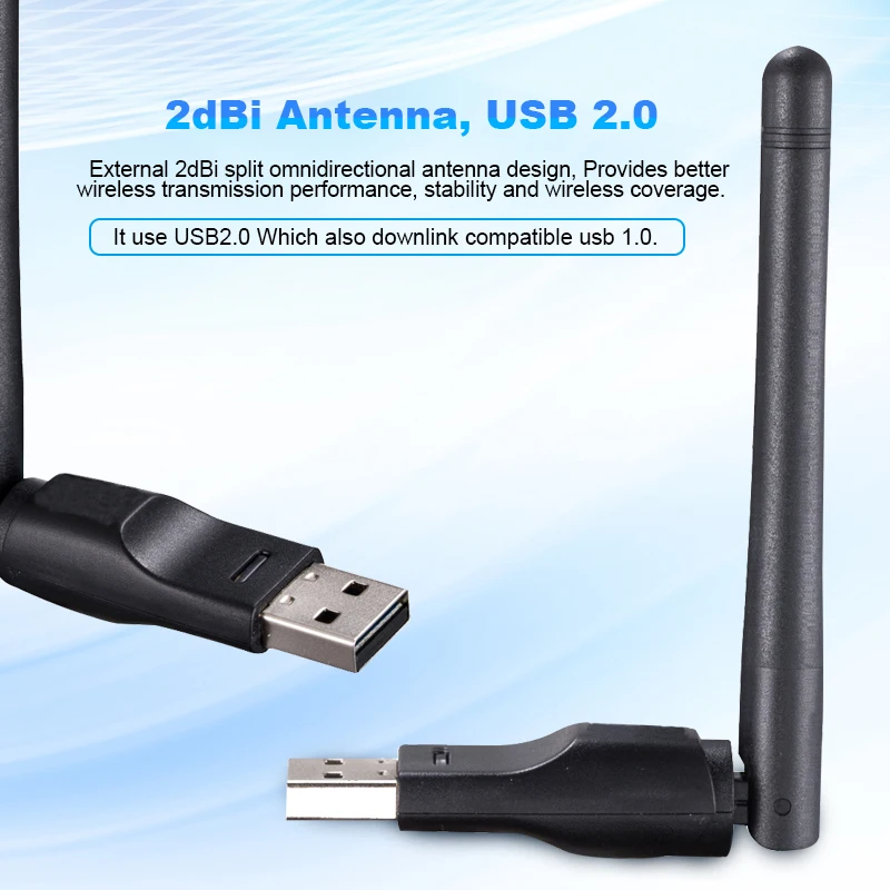 Wi-Fi-адаптер 150 Мбит/с RTL8188EUS 2 дБи | Компьютеры и офис