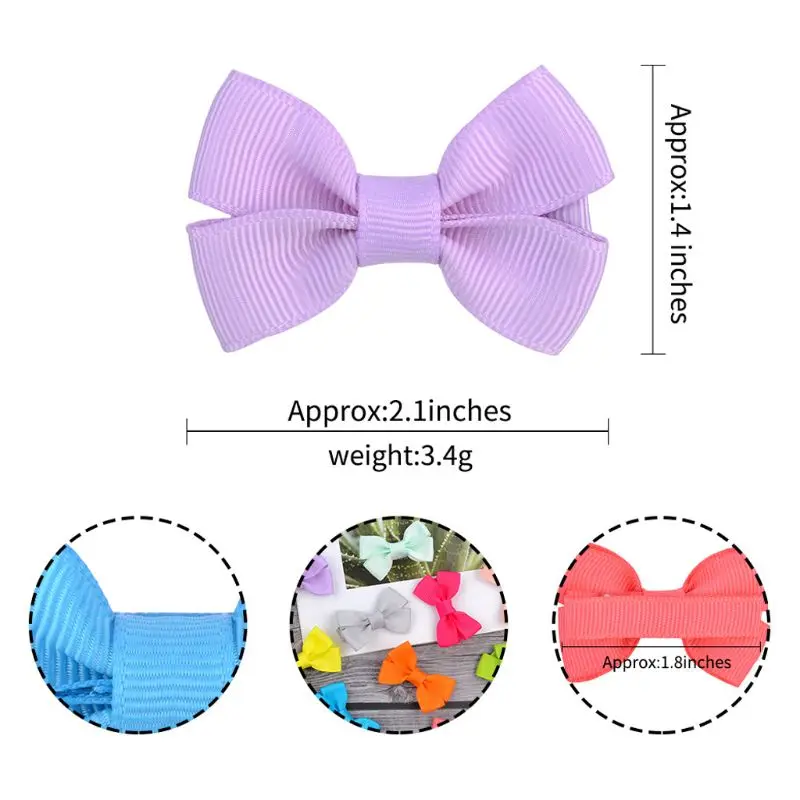 

20 Pcs Baby Girls Grosgrain Ribbon Bows Hair Bow Clips Kids Toddlers Barrettes