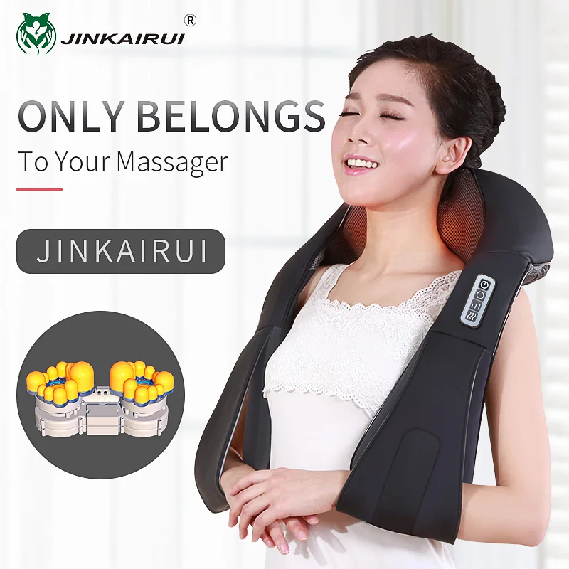 

JinKaiRui U Shape Electrical Shiatsu Back Neck Shoulder 2021 New Infrared Heated Kneading Car/Home Massager Massager 2021
