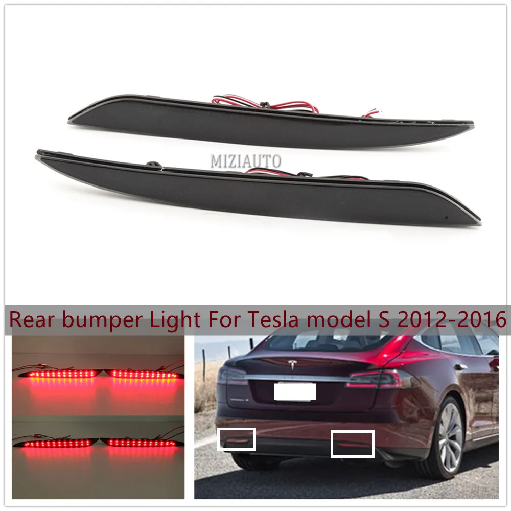 

Светильник отражатель для заднего бампера Tesla model S 2012 2013 2014 2015 2016, задний стоп-сигнал, противотумансветильник, автомобильные аксессуары