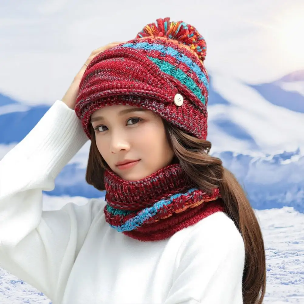 

Шапка Шарф чехол для лица доступны разные цвета модная зимняя теплая шапка 3 в 1 вязаный комплект с флисовой подкладкой для женщин