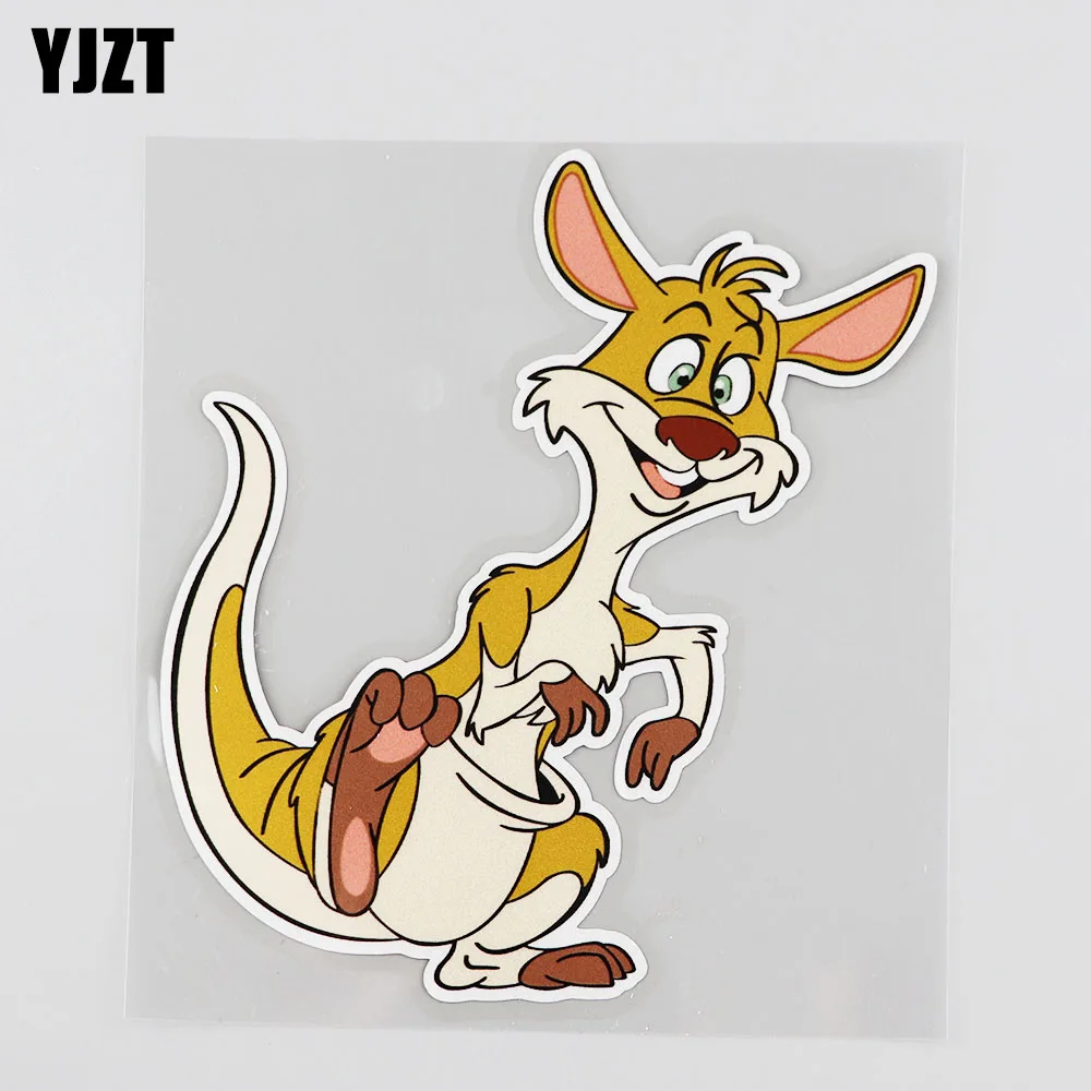 

YJZT 13.1CM*14.7CM Interesting Animals Happy Kangaroo Car PVC Sticker 12A-0026