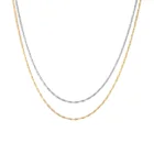 Женское Ожерелье-цепочка из нержавеющей стали, 1 мм, простое многослойное блестящее минималистичное колье