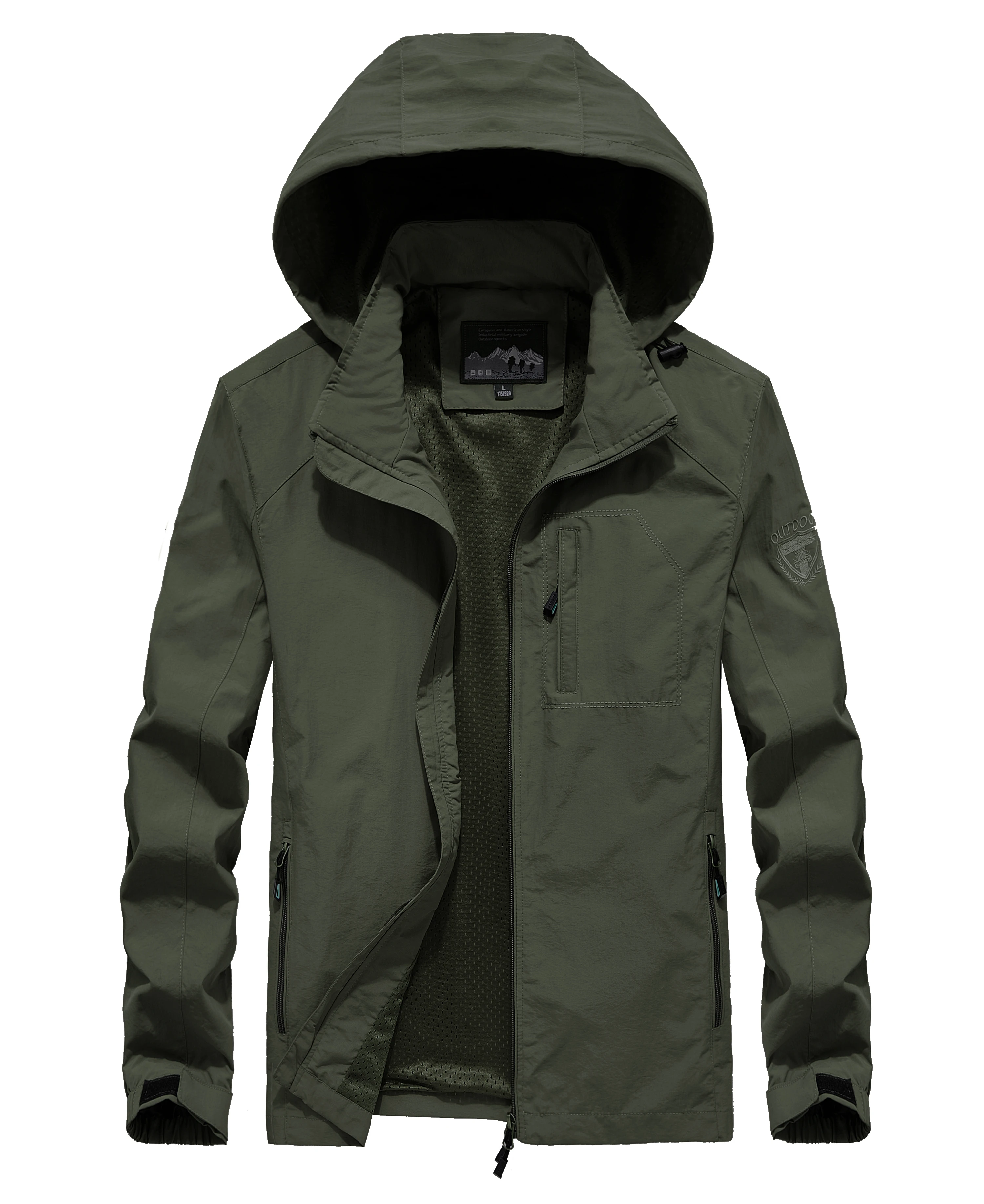 Куртка мужская водонепроницаемая с капюшоном Повседневная ветровка в стиле