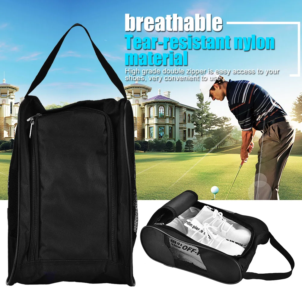 

Portable Breathable Golf Shoes Bag Case Pocket Pouch Storage Sports Accessory Breathable And Comfortable To Use Very Practical