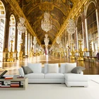 Пользовательское фото Золотой дворец зал плакат настенная живопись Роскошный европейский стиль гостиная диван Спальня Настенные обои 3D