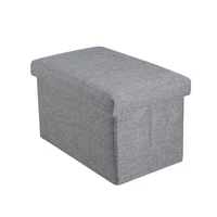 foldable storage ottoman with folding chest storage box linen fabric ottomans bench foot rest for bedroom living room
