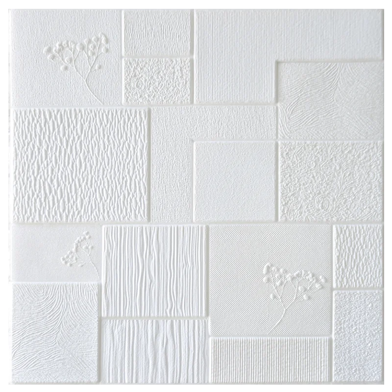 White 3D наклейки на стену, толстая гостиная, стены, спальня, украшение, комната, моделирование, кирпичный узор, индивидуальность, креативный, анти-столкновения - Цвет: White