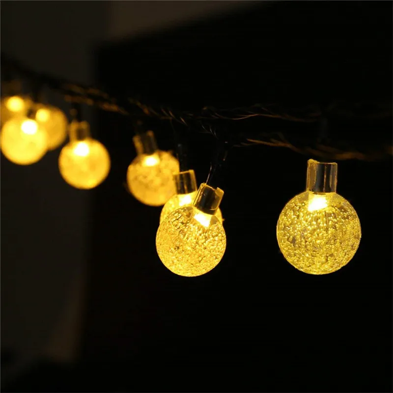 Уличная гирлянда на солнечной батарее с круглыми лампочками 5 м 20 светодиодов